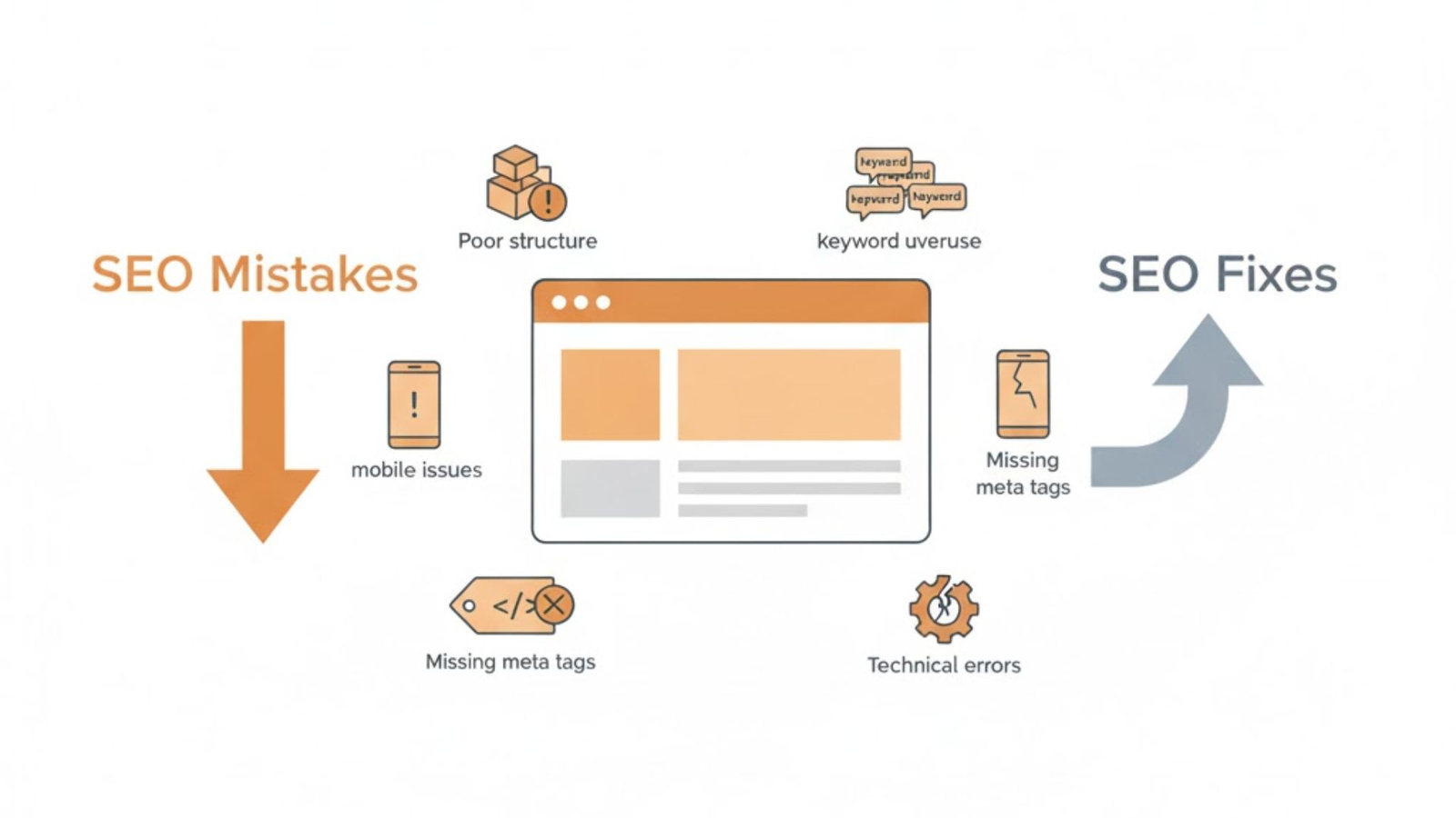 common SEO mistakes and how fixing them improves rankings