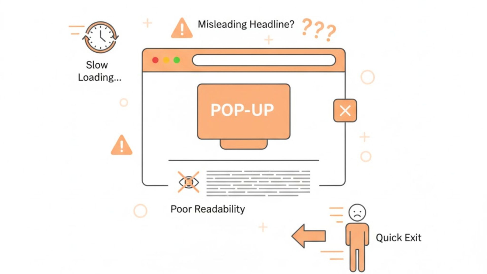 common reasons users leave a webpage quickly and reduce dwell time