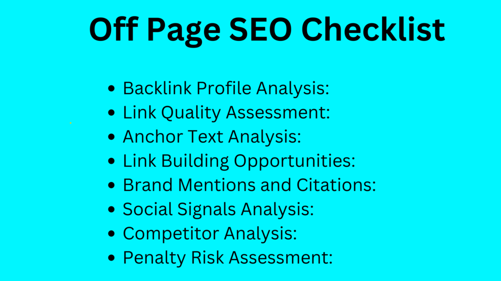 off page seo audit checklist