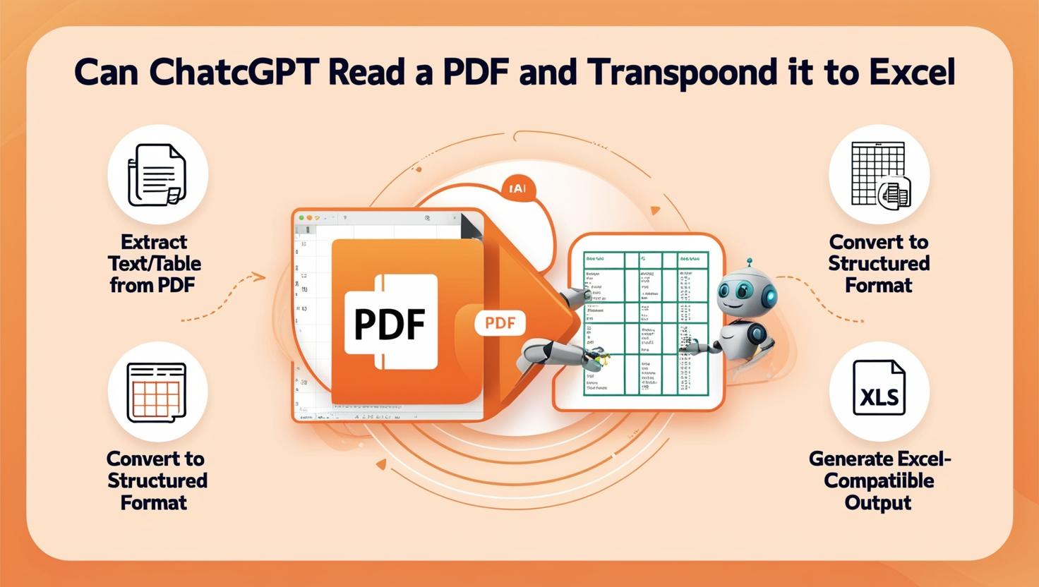 can chatgpt read a pdf and transpond is to excel