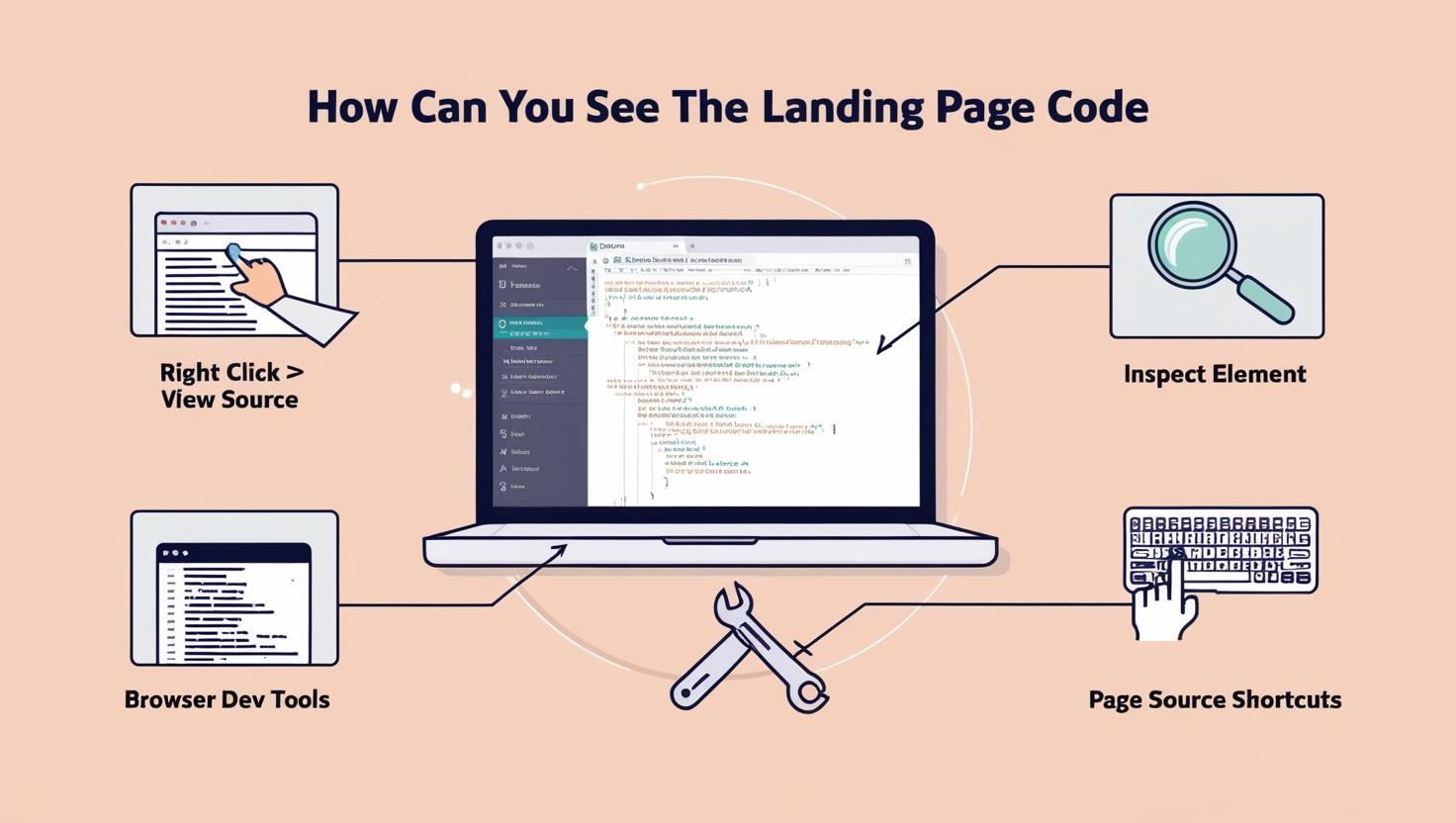 how can you see the landing page code