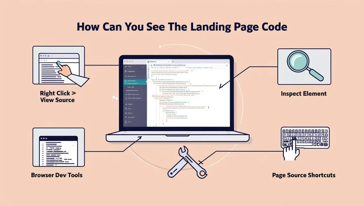 how can you see the landing page code