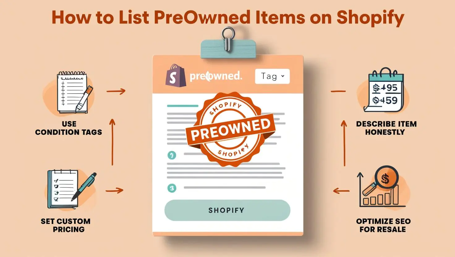 how to list preowned items on shopify