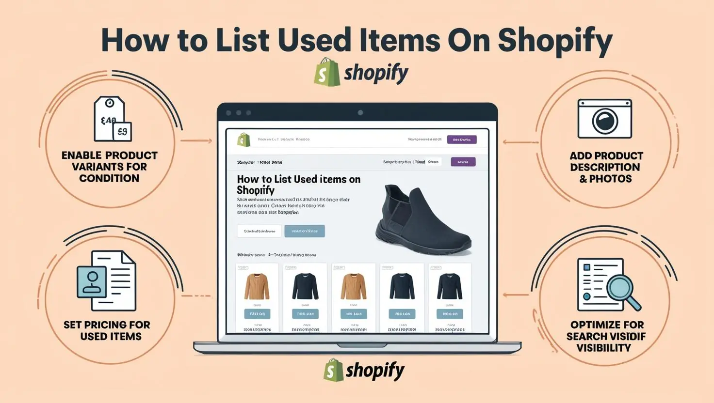 how to list used items on shopify